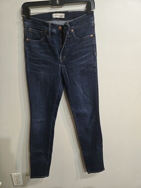 Madewell Dark Wash High-Rise Skinny Jeans - Navy Blue